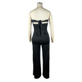 Women Solid Lacey Wide Leg Jumpsuit