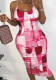 cute print batch printing mesh dress