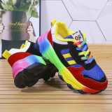 Plus Size Women's Spring and Autumn Thick-soled Multi-Color Front Lace Up Sports Style Women's Shoes