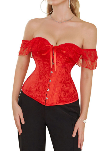 Strapless jacquard lace court shaper top