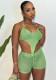 Fashion sexy sleeveless knitting two piece shorts set