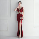 Beaded Gown Dinner Prom Long Evening Dress