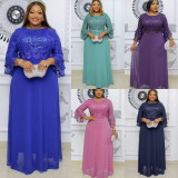 African women's clothing Plus Size lace chiffon dress