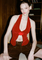 women's sexy woolen Halter Neck rabbit fleece vest women's sexy woolen Halter Neck rabbit fleece vest