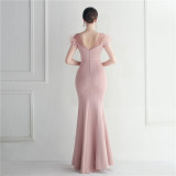 Mesh Beaded + Embellished Feather Star Red Carpet Long Evening Gown