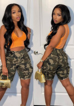 Summer women's trendy camouflage slim cotton shorts