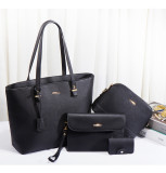 Trendy women's bag retro shoulder handbag large-capacity fashion diagonal four-piece bag
