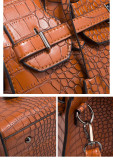 Autumn and winter crocodile pattern handbag fashion trend cross-body bag large capacity Three-Piece bag