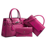Autumn and winter crocodile pattern handbag fashion trend cross-body bag large capacity Three-Piece bag