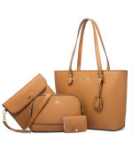 Trendy women's bag retro shoulder handbag large-capacity fashion diagonal four-piece bag