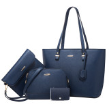 Trendy women's bag retro shoulder handbag large-capacity fashion diagonal four-piece bag