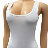 Summer Women's Sexy Tight Fitting Sleeveless Round Neck Dress