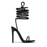 High-heeled Lace-Up strappy high-heeled shoes Roman stiletto open-toed sandals heels