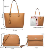 Trendy women's bag retro shoulder handbag large-capacity fashion diagonal four-piece bag