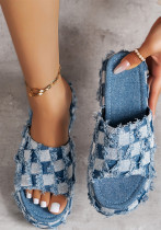 Women's Shoes Summer Wedge Platform Beach Outdoor Wear Denim Slippers Plus Size Ladies Women's Shoes Summer Wedge Platform Beach Outdoor Wear Denim Slippers Plus Size Ladies