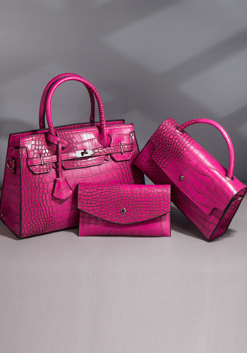 Autumn and winter crocodile pattern handbag fashion trend cross-body bag large capacity Three-Piece bag