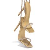High-heeled Lace-Up strappy high-heeled shoes Roman stiletto open-toed sandals heels