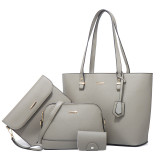 Trendy women's bag retro shoulder handbag large-capacity fashion diagonal four-piece bag
