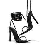 High-heeled Lace-Up strappy high-heeled shoes Roman stiletto open-toed sandals heels
