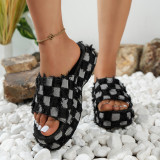 Women's Shoes Summer Wedge Platform Beach Outdoor Wear Denim Slippers Plus Size Ladies