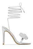 Fashion Sexy High Heel Sandals Rhinestone Bow Cross Lace-Up Outdoor Sandals heels