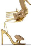 Fashion Sexy High Heel Sandals Rhinestone Bow Cross Lace-Up Outdoor Sandals heels