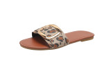 Summer Plus Size Women's Casual Large Buckle Stitched Slip-on Sandals Women