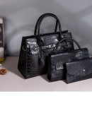 Autumn and winter crocodile pattern handbag fashion trend cross-body bag large capacity Three-Piece bag