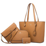 Trendy women's bag retro shoulder handbag large-capacity fashion diagonal four-piece bag