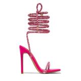 High-heeled Lace-Up strappy high-heeled shoes Roman stiletto open-toed sandals heels