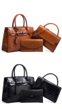 Autumn and winter crocodile pattern handbag fashion trend cross-body bag large capacity Three-Piece bag