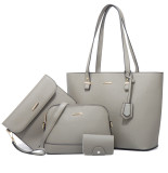 Trendy women's bag retro shoulder handbag large-capacity fashion diagonal four-piece bag
