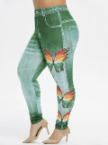 Women's Printed Multicolor High Waist Butterfly Slim Butt Lift Workout Pants