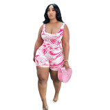 Plus Size Women Print Jumpsuit