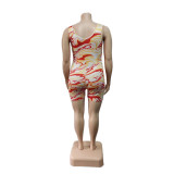 Plus Size Women Print Jumpsuit