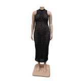 Plus Size Women Fishnet Stretch Dress