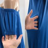 Women's Solid Color Loose Long Length Short Sleeve Jumpsuit Women's Bodysuit