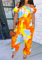 Women's Solid Color Loose Long Length Short Sleeve Jumpsuit Women's Bodysuit Women's Solid Color Loose Long Length Short Sleeve Jumpsuit Women's Bodysuit