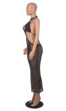 Sexy Beach Style Women's Net Dress with Rope Top Three-Piece