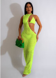 Sexy Beach Style Women's Net Dress with Rope Top Three-Piece