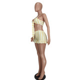 Women's Clothing Sexy Fashion Ribbed Stripe Two-Piece Shorts Set For Women