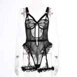 Passion Lace One-Piece Bodysuit Sexy Lingerie Sexy Lace Sexy Set Garter Belt