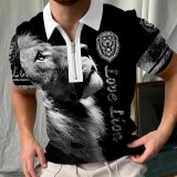 Men'S Turndown Collar Summer Regular Casual Short Sleeve Zipper Summer Polo Shirt