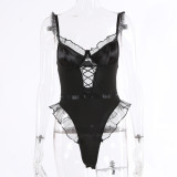 Sexy Lingerie Sexy Lace Pajamas Women's Hot Open Jumpsuit Passion Temptation Uniform