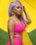 Women Strapless Pleated Crop Top and Bodycon Skirt Two-Piece Set