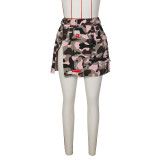 Women Summer Camouflage Patch Skirt