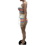 Women Backless Halter Neck Top and skirt two piece set