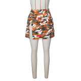 Women Summer Camouflage Patch Skirt