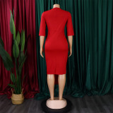 Ladies Fashion Chic Tonol Office Bodycon African Dress
