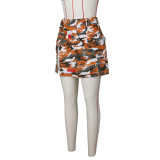 Women Summer Camouflage Patch Skirt